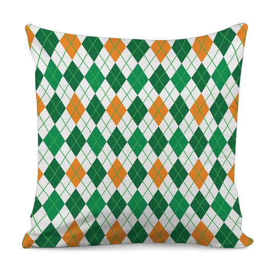 St Patrick's Day Argyle Pattern Print Pillow Cover