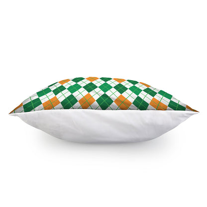 St Patrick's Day Argyle Pattern Print Pillow Cover