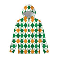 St Patrick's Day Argyle Pattern Print Pullover Hoodie