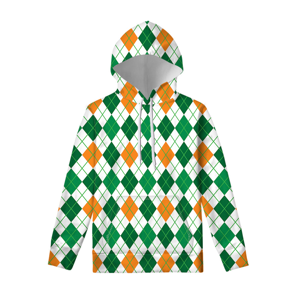 St Patrick's Day Argyle Pattern Print Pullover Hoodie