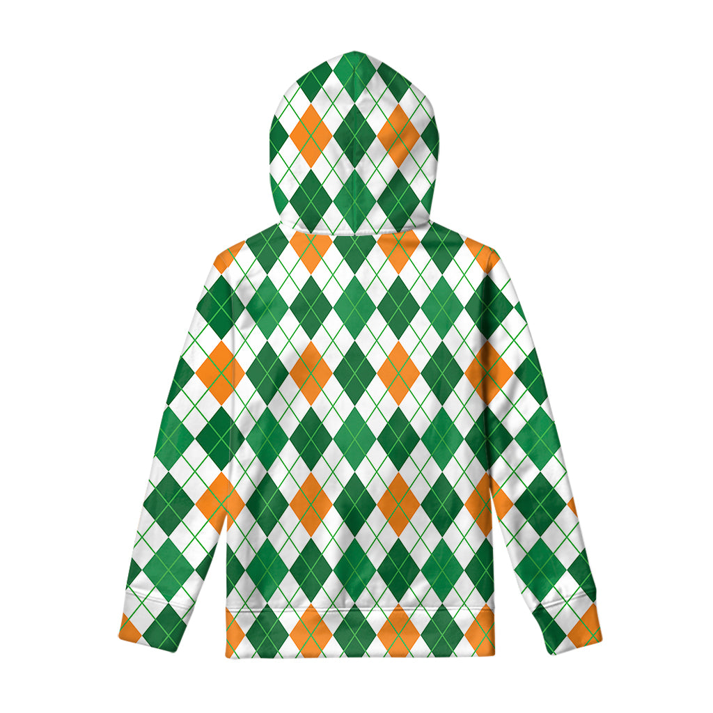 St Patrick's Day Argyle Pattern Print Pullover Hoodie