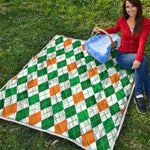 St Patrick's Day Argyle Pattern Print Quilt