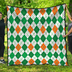 St Patrick's Day Argyle Pattern Print Quilt