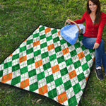 St Patrick's Day Argyle Pattern Print Quilt