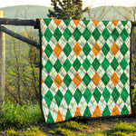 St Patrick's Day Argyle Pattern Print Quilt