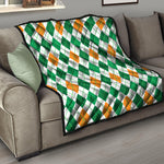 St Patrick's Day Argyle Pattern Print Quilt