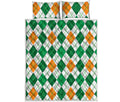 St Patrick's Day Argyle Pattern Print Quilt Bed Set