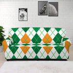 St Patrick's Day Argyle Pattern Print Sofa Cover