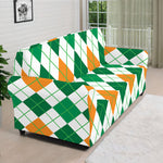St Patrick's Day Argyle Pattern Print Sofa Cover