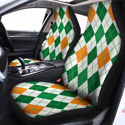 St Patrick's Day Argyle Pattern Print Universal Fit Car Seat Covers
