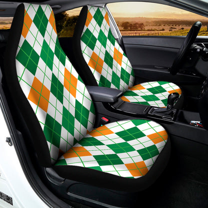 St Patrick's Day Argyle Pattern Print Universal Fit Car Seat Covers