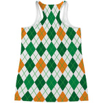St Patrick's Day Argyle Pattern Print Women's Racerback Tank Top