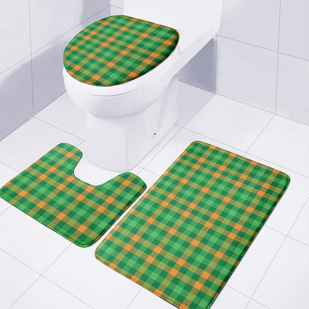 St. Patrick's Day Buffalo Check Print 3 Piece Bath Mat Set