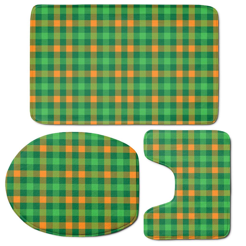 St. Patrick's Day Buffalo Check Print 3 Piece Bath Mat Set