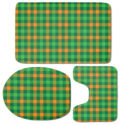 St. Patrick's Day Buffalo Check Print 3 Piece Bath Mat Set