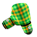 St. Patrick's Day Buffalo Check Print Boxing Gloves