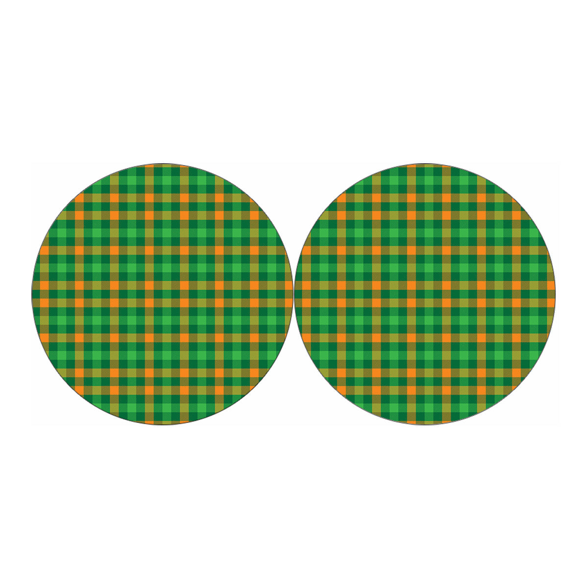 St. Patrick's Day Buffalo Check Print Car Coasters