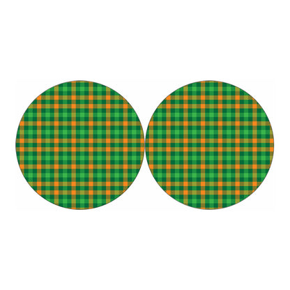 St. Patrick's Day Buffalo Check Print Car Coasters
