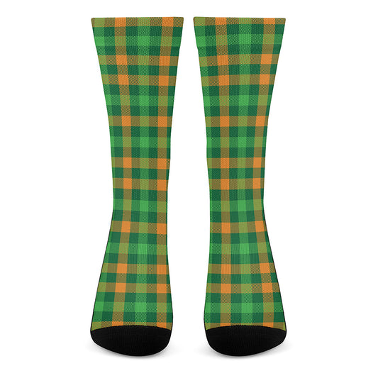 St. Patrick's Day Buffalo Check Print Crew Socks