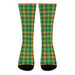 St. Patrick's Day Buffalo Check Print Crew Socks