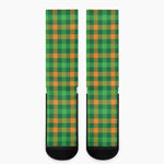 St. Patrick's Day Buffalo Check Print Crew Socks