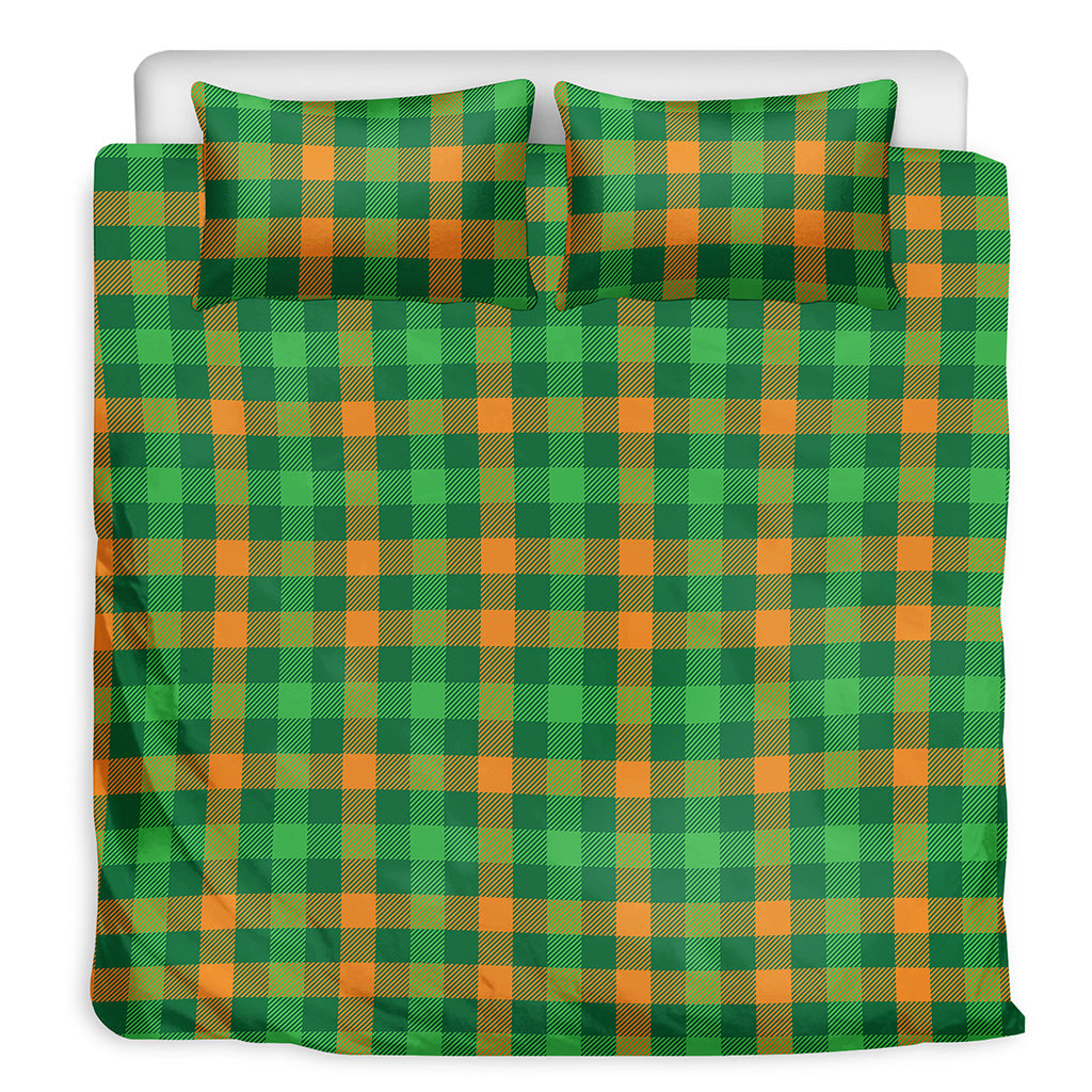 St. Patrick's Day Buffalo Check Print Duvet Cover Bedding Set