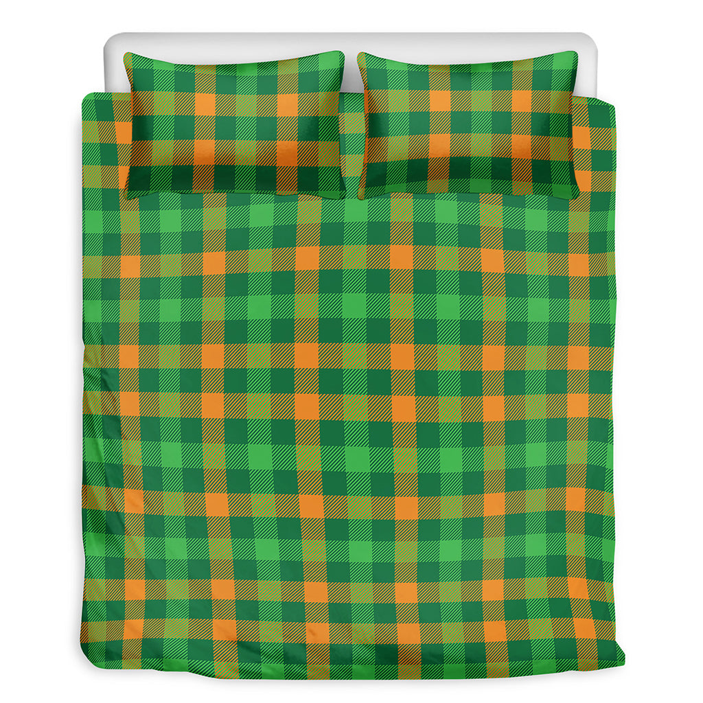 St. Patrick's Day Buffalo Check Print Duvet Cover Bedding Set