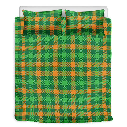 St. Patrick's Day Buffalo Check Print Duvet Cover Bedding Set