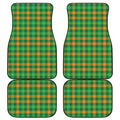 St. Patrick's Day Buffalo Check Print Front and Back Car Floor Mats