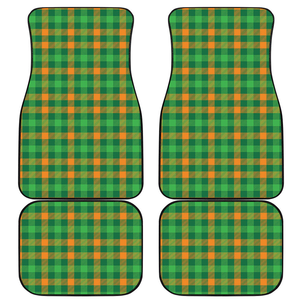 St. Patrick's Day Buffalo Check Print Front and Back Car Floor Mats