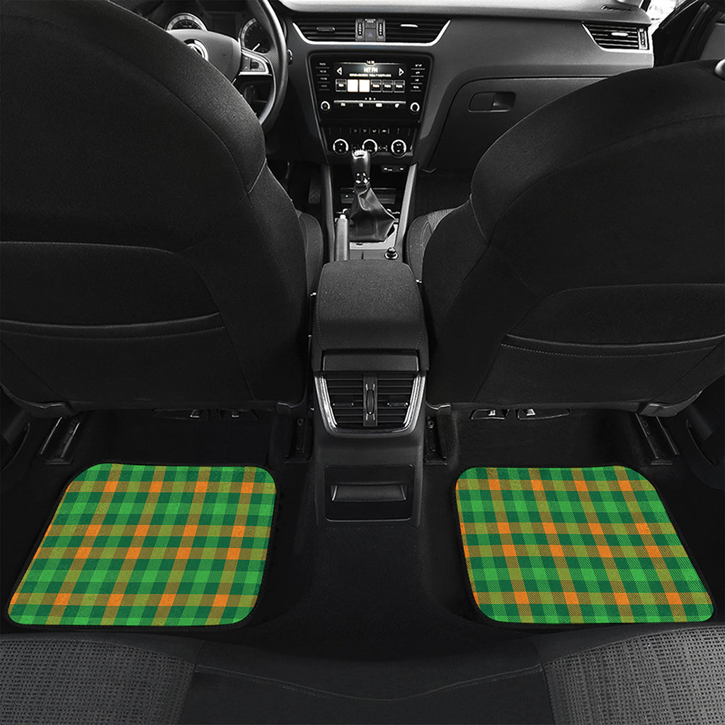 St. Patrick's Day Buffalo Check Print Front and Back Car Floor Mats