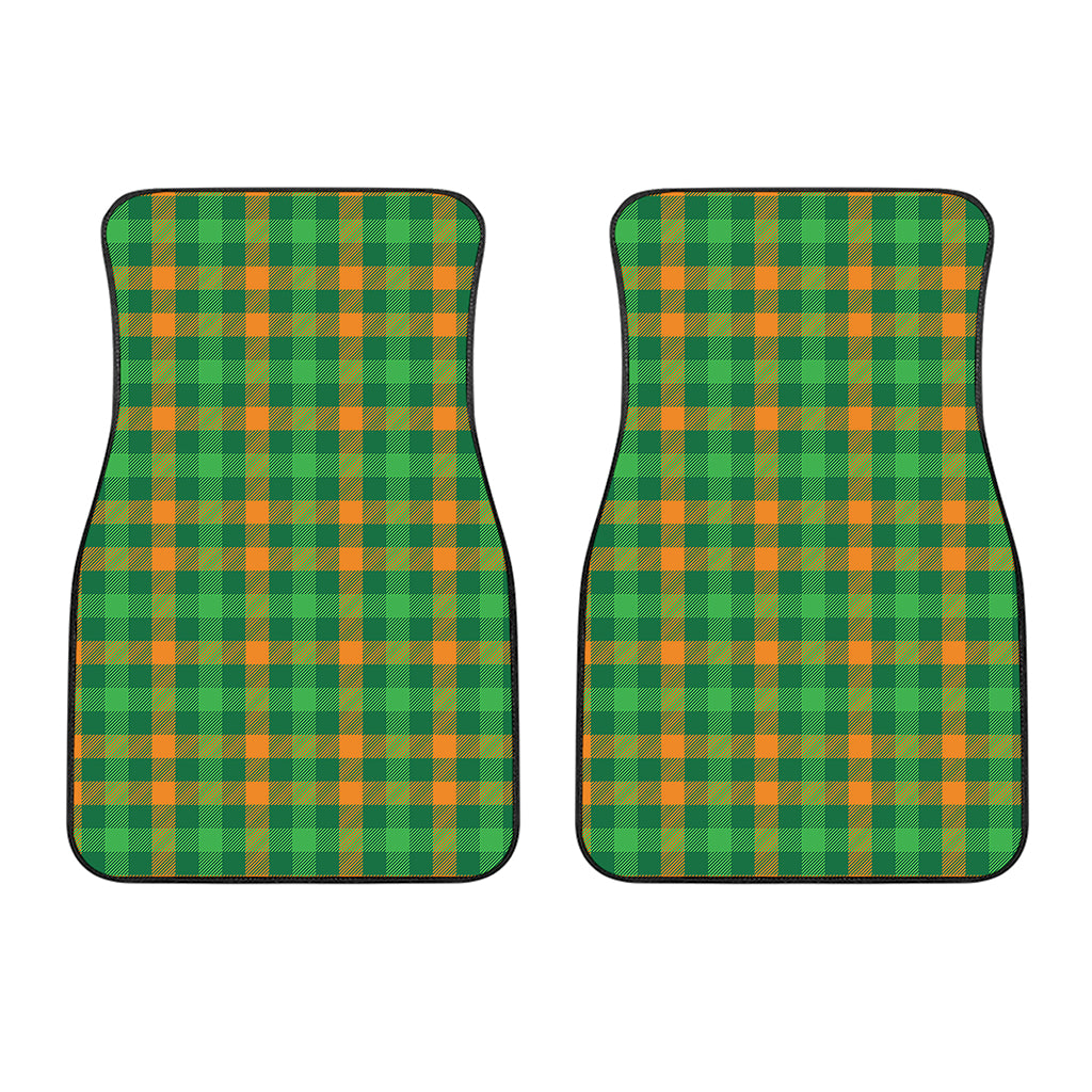 St. Patrick's Day Buffalo Check Print Front Car Floor Mats