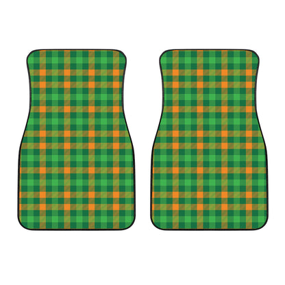 St. Patrick's Day Buffalo Check Print Front Car Floor Mats