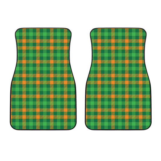 St. Patrick's Day Buffalo Check Print Front Car Floor Mats