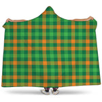 St. Patrick's Day Buffalo Check Print Hooded Blanket