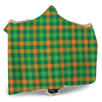 St. Patrick's Day Buffalo Check Print Hooded Blanket