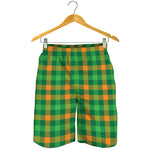 St. Patrick's Day Buffalo Check Print Men's Shorts