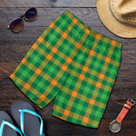 St. Patrick's Day Buffalo Check Print Men's Shorts