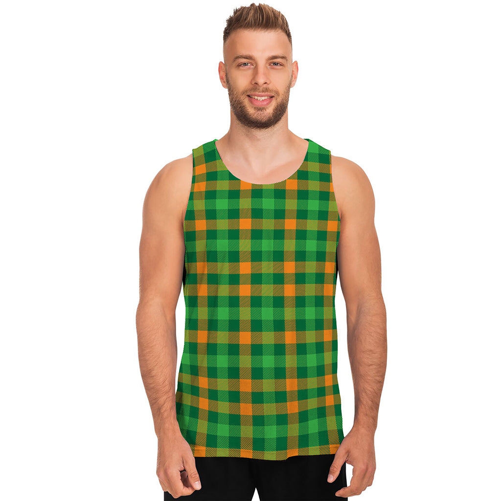 St. Patrick's Day Buffalo Check Print Men's Tank Top
