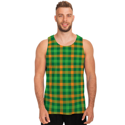 St. Patrick's Day Buffalo Check Print Men's Tank Top