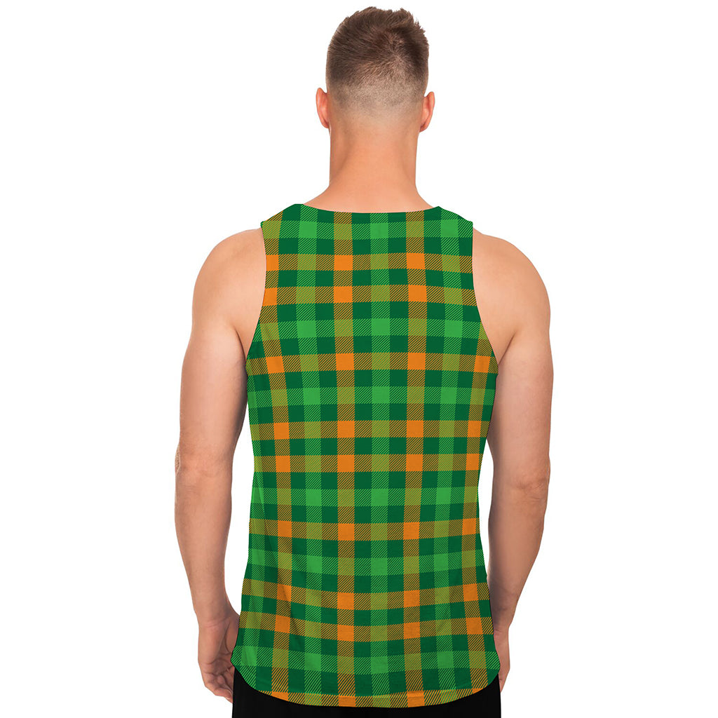 St. Patrick's Day Buffalo Check Print Men's Tank Top
