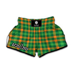 St. Patrick's Day Buffalo Check Print Muay Thai Boxing Shorts