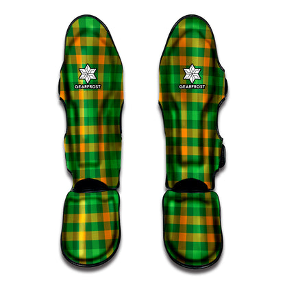 St. Patrick's Day Buffalo Check Print Muay Thai Shin Guard
