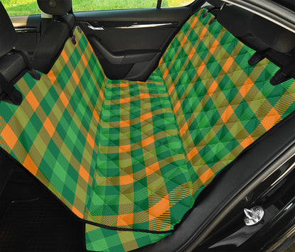 St. Patrick's Day Buffalo Check Print Pet Car Back Seat Cover