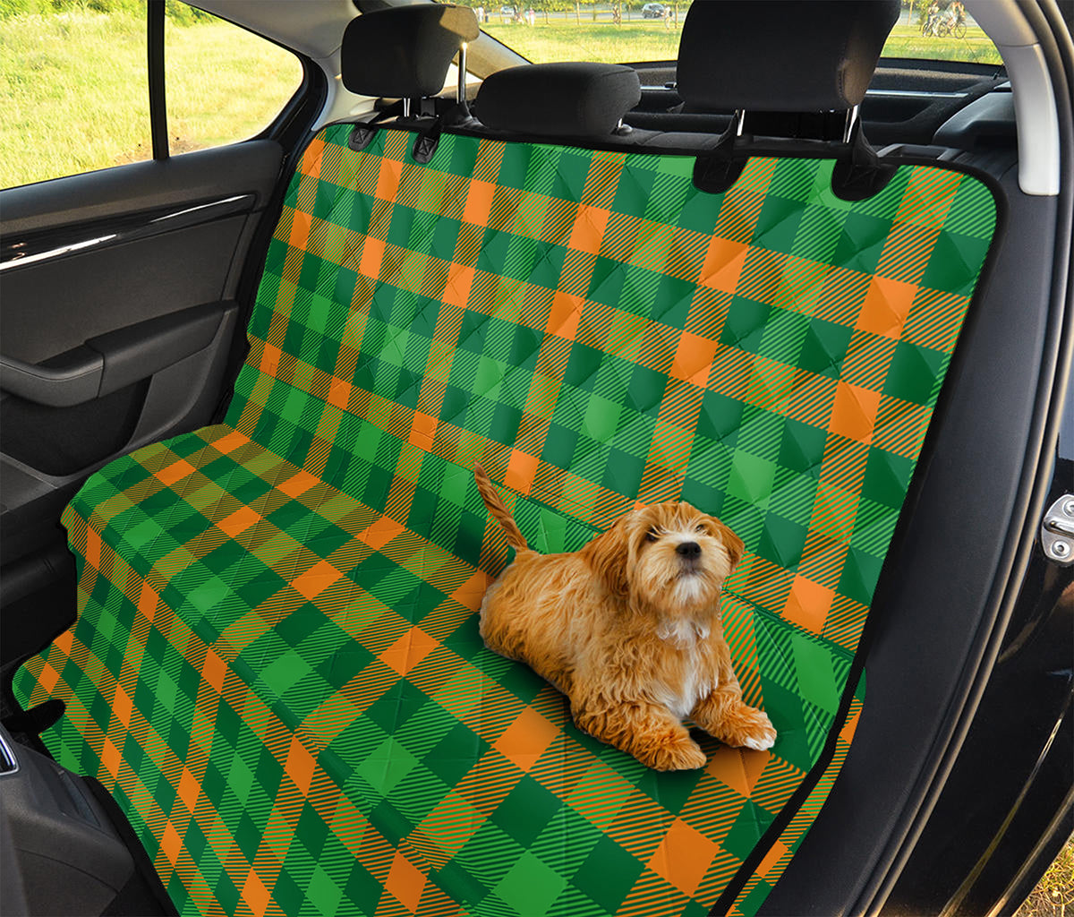 St. Patrick's Day Buffalo Check Print Pet Car Back Seat Cover