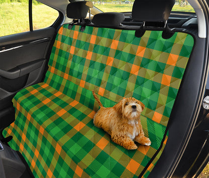 St. Patrick's Day Buffalo Check Print Pet Car Back Seat Cover