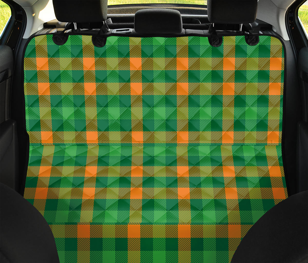 St. Patrick's Day Buffalo Check Print Pet Car Back Seat Cover