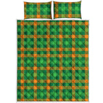 St. Patrick's Day Buffalo Check Print Quilt Bed Set