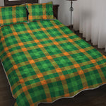 St. Patrick's Day Buffalo Check Print Quilt Bed Set