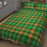 St. Patrick's Day Buffalo Check Print Quilt Bed Set